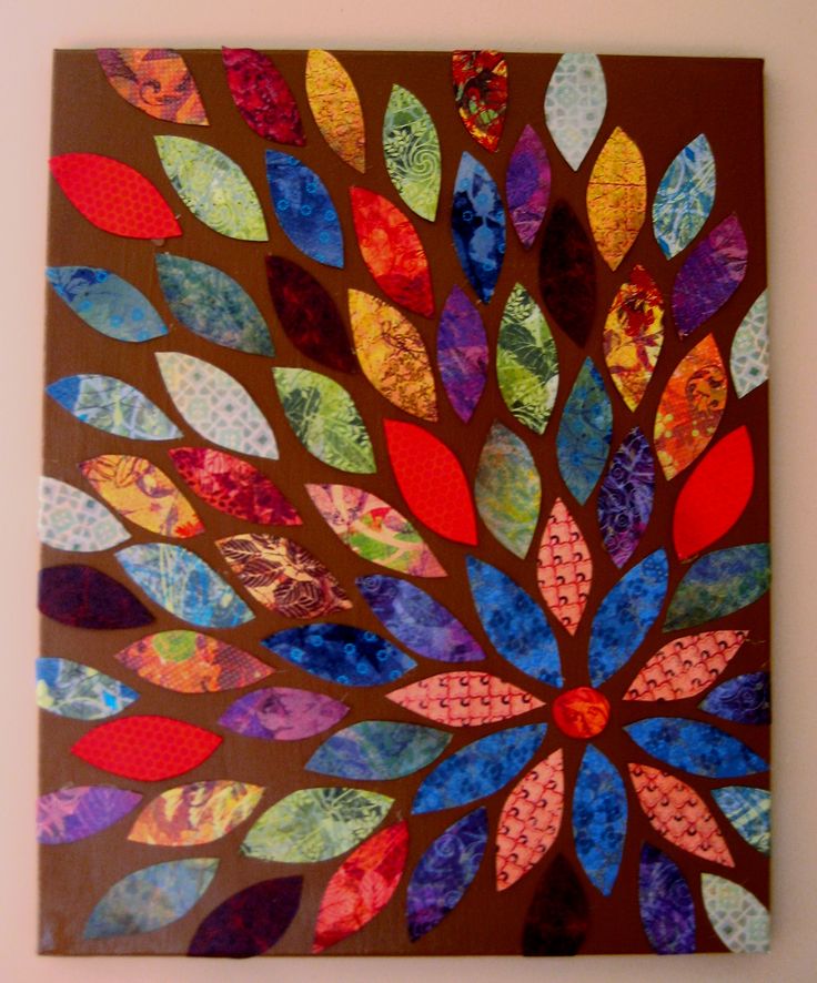 Scrapbook collage flower on canvas