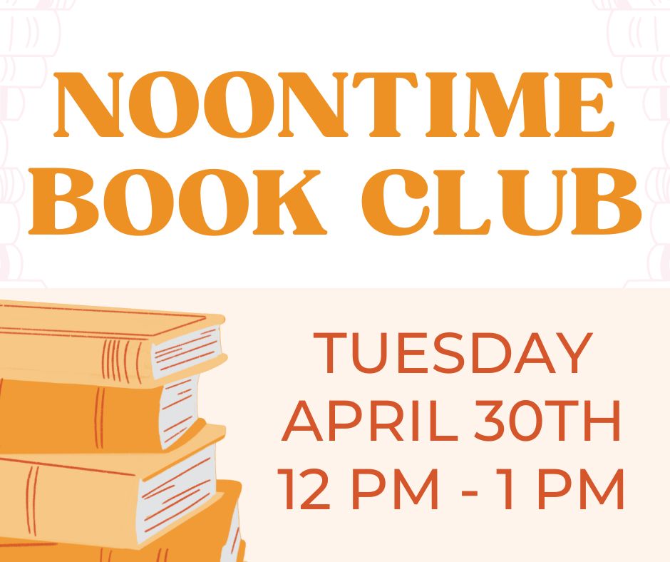 A social media post for the Noontime Book Club.