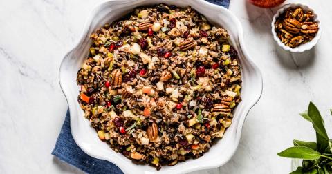 Wild Rice Dressing with cranberries