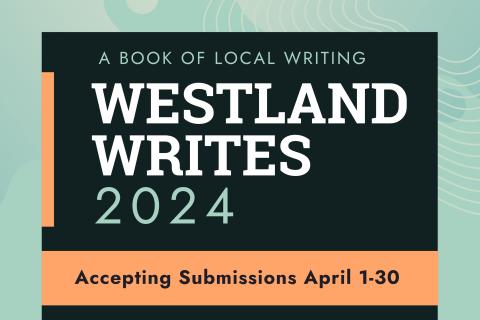 A social media post for Westland Writes 2024.