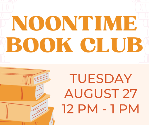 A social media post for the Noontime Book Club.