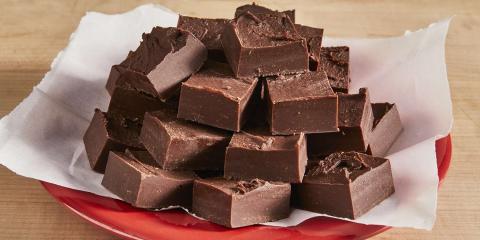 plate of chocolate fudge.