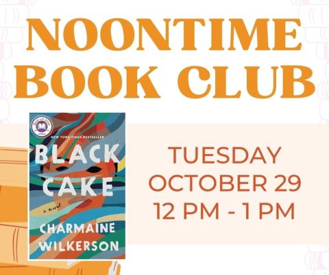 A social media post for the Noontime Book Club.