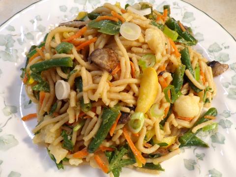 Sweat and Sour veggies and pasta