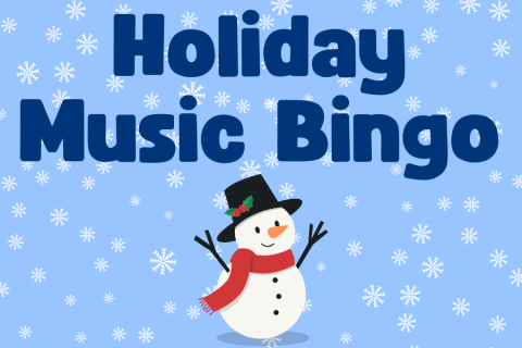 Holiday Music Bingo with a snowman