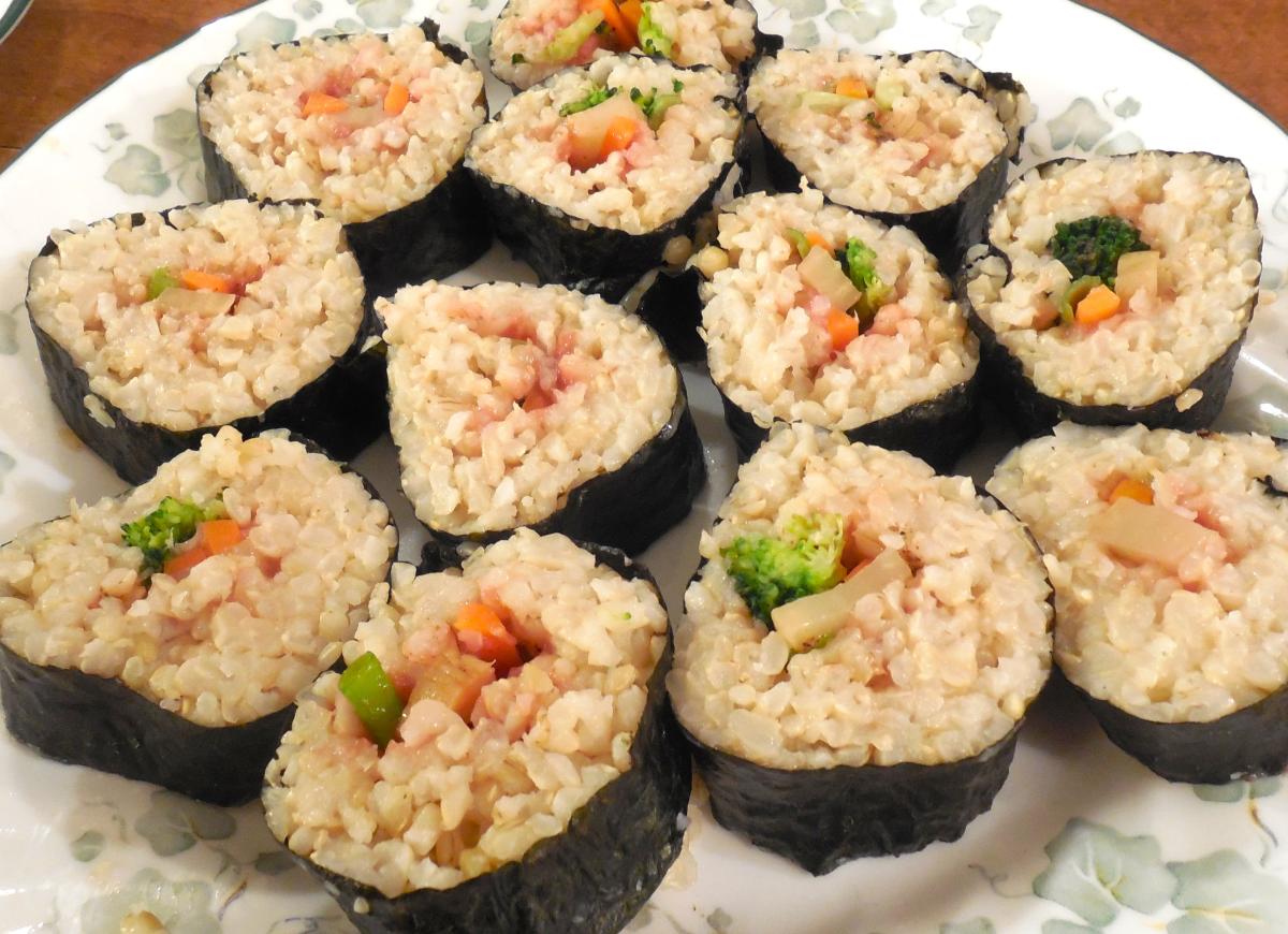 brown rice sushi roles