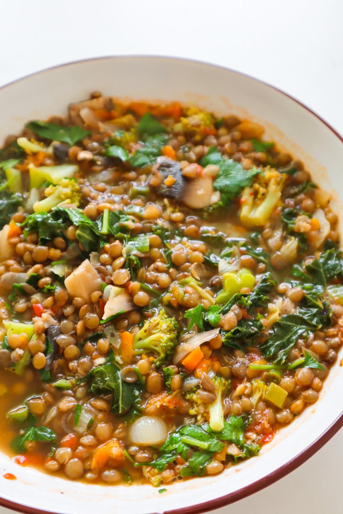 bowl of lentil soup