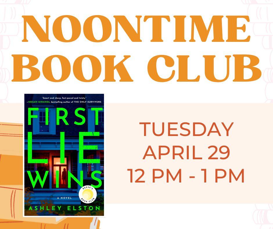 A social media post for the Noontime Book Club.