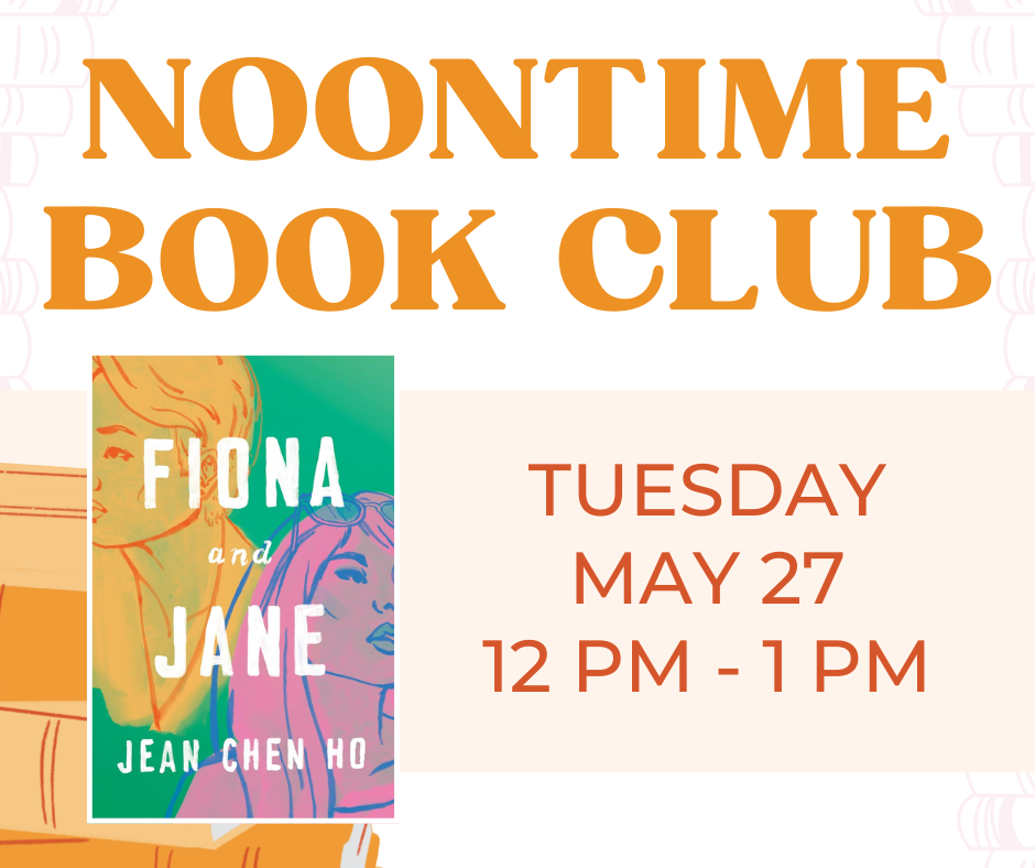 A social media post for the Noontime Book Club.