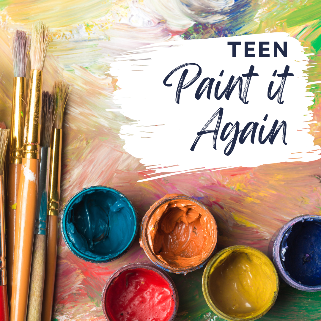 Teen Paint it again with paint and paint brushes