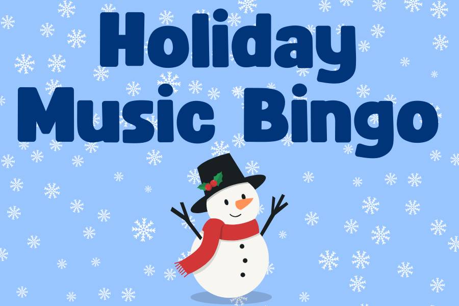 Holiday Music Bingo with a snowman