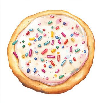 cookie decorated with sprinkles and frosting